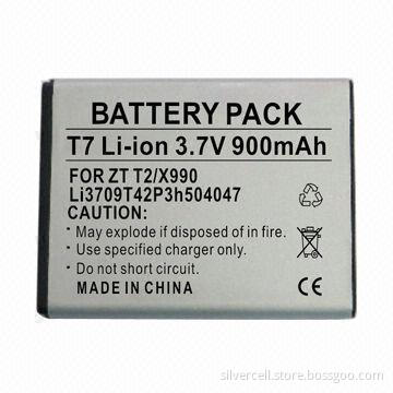 Mobile Phone Battery For Zte T7, with 900mAh Capacity
